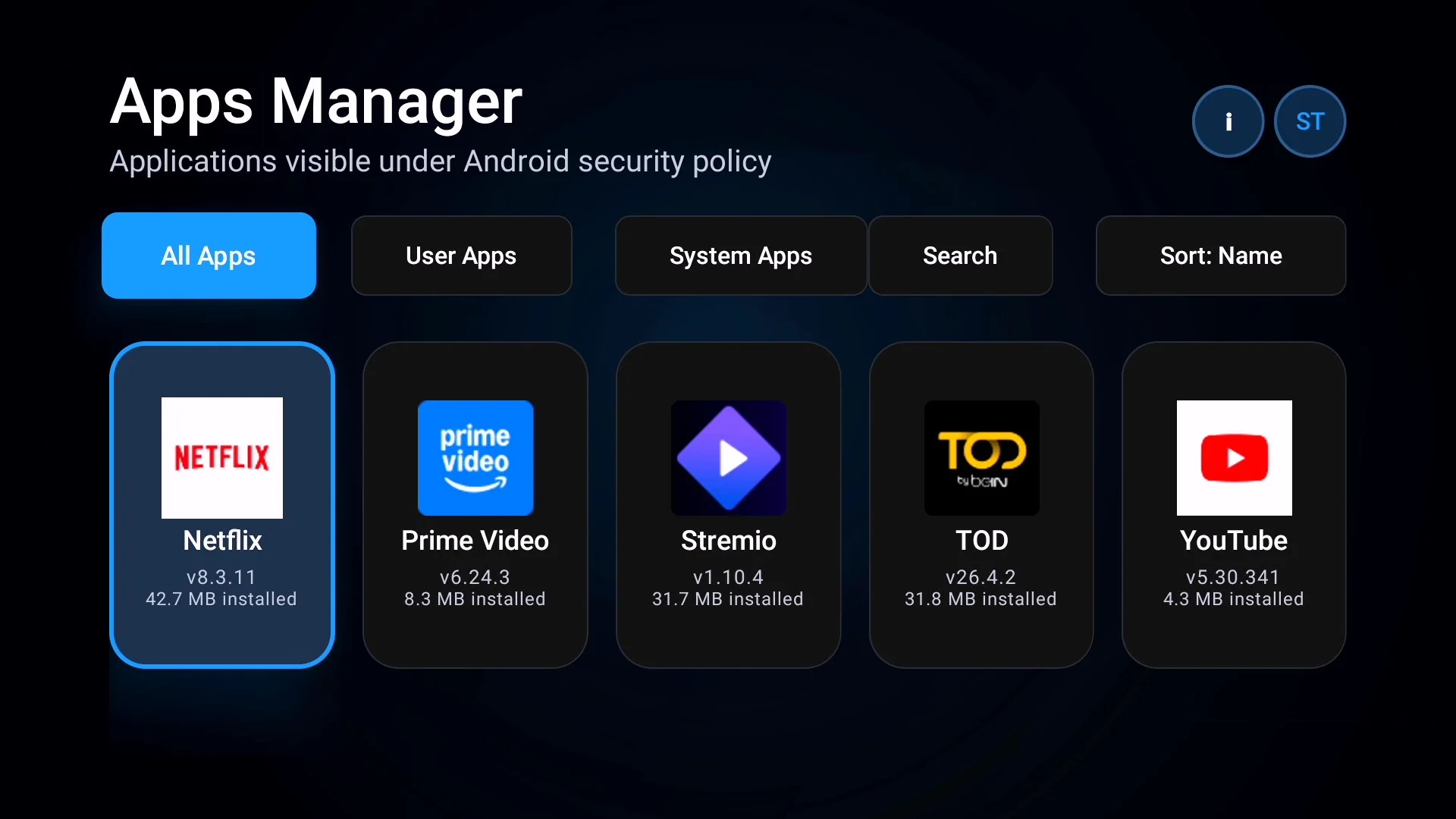 Apps manager